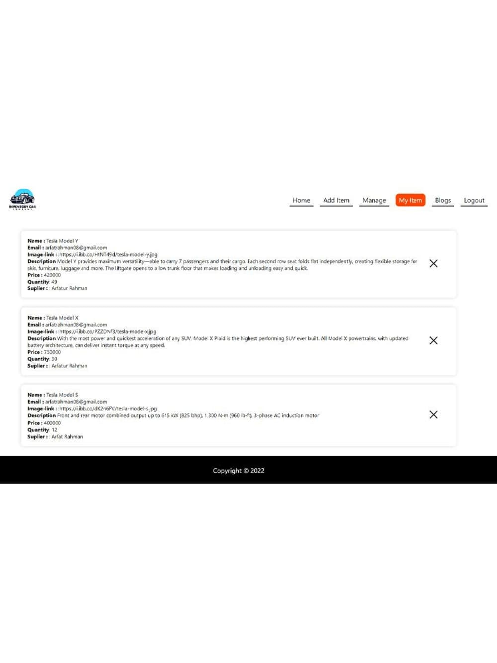 Car Inventory Arfatur Rahman